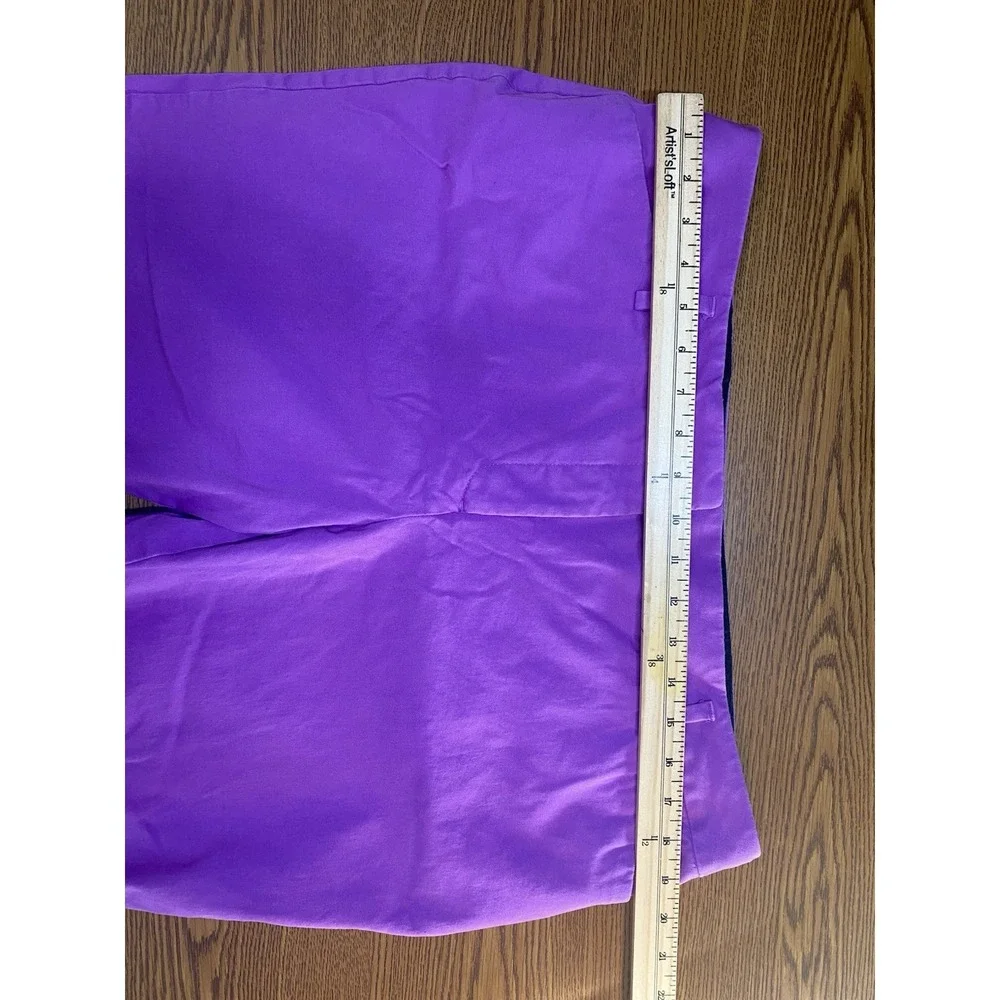 Worthington Womens Purple Pants Size 14 Cotton Career Office Mothers Day Church
